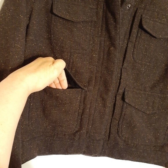 coldwater creek jacket brown wool blend m tweed blazer classic old money minimal - Picture 6 of 9